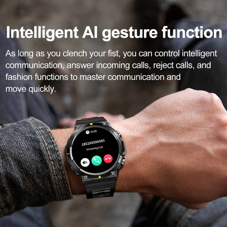 MAX18 Pro Smartwatch – 1.43" AMOLED Display, Bluetooth Calling, Gesture Control, AI Voice Assistant & Fitness Tracker for Men